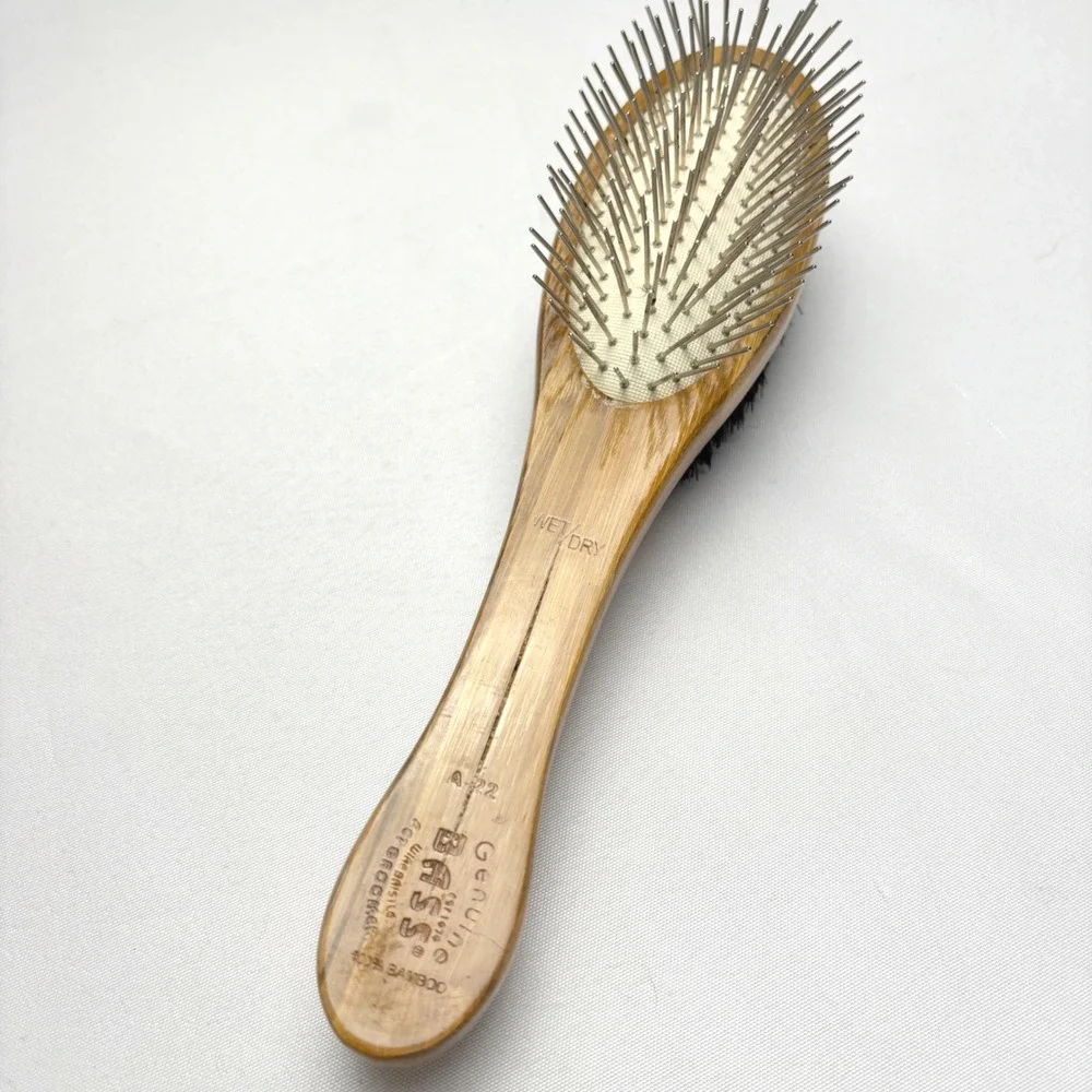 Bass Brushes A-22 Pet Groomer Double Sided Bamboo Wild Boar Bristle Metal Pin